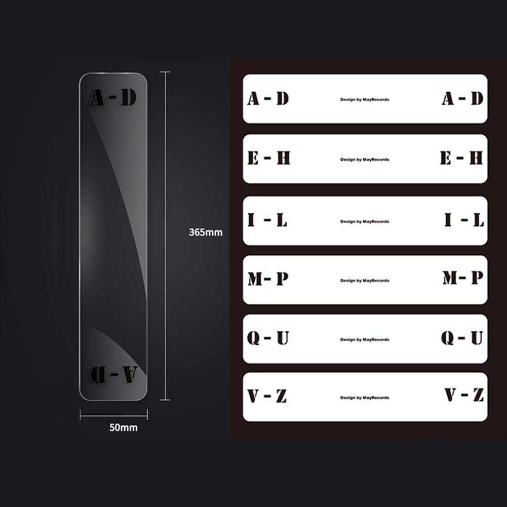 6 pièces étiquette musique vinyle acrylique CD plateau tournant Index Classification carte enregistrement diviseur Alphabet onglet A-Z étiquette transparente pratique: LP