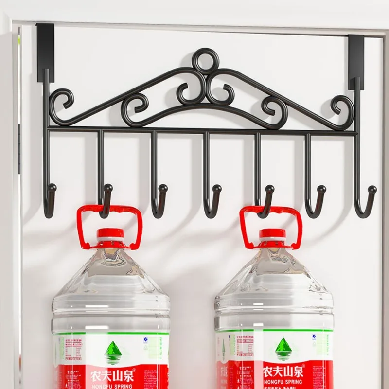 1 STÜCK Über Tür Metall Aufhänger Halterung 7 Haken Handtuch Hütte Mantel Haken Eisen Haken Hängende Lagerung Gestell Overdoor Organizer Zubehör