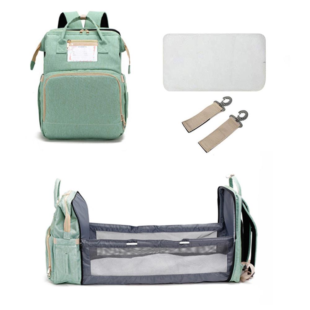 Baby Luiertas Rugzak Bed Wieg Baby Slaapzak Voor Reizen Bed Luier Pad Wandelwagen Organizer In Voorraad: C Light Green