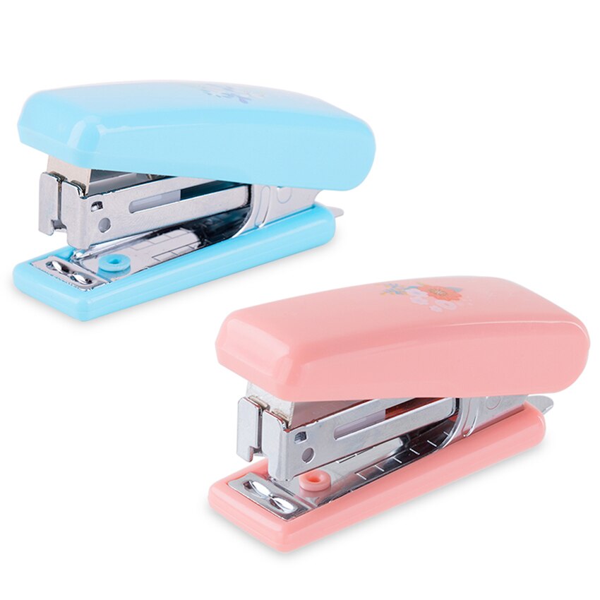 Cute Candy Color Small Fresh Mini Manual Paper Stapler, Metal Plastic Stapler Office School Student Stationery