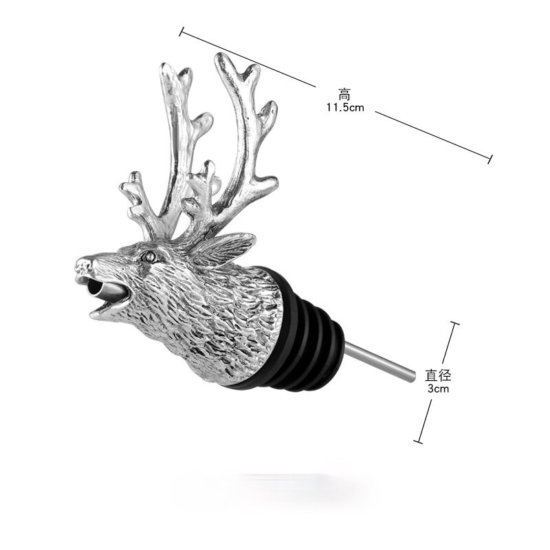 1PC Bar decoration accessories nightclub bar counter accessories red wine pourer zinc alloy rhino lion head wine stopper