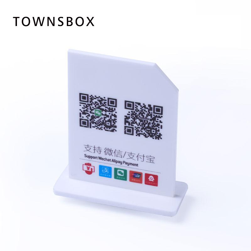 Acrylic Signage Stand Desk Sign Display Table Wechat QR Code Payment Scan Sweep Indicator Board Table Countertop Cashier Plate