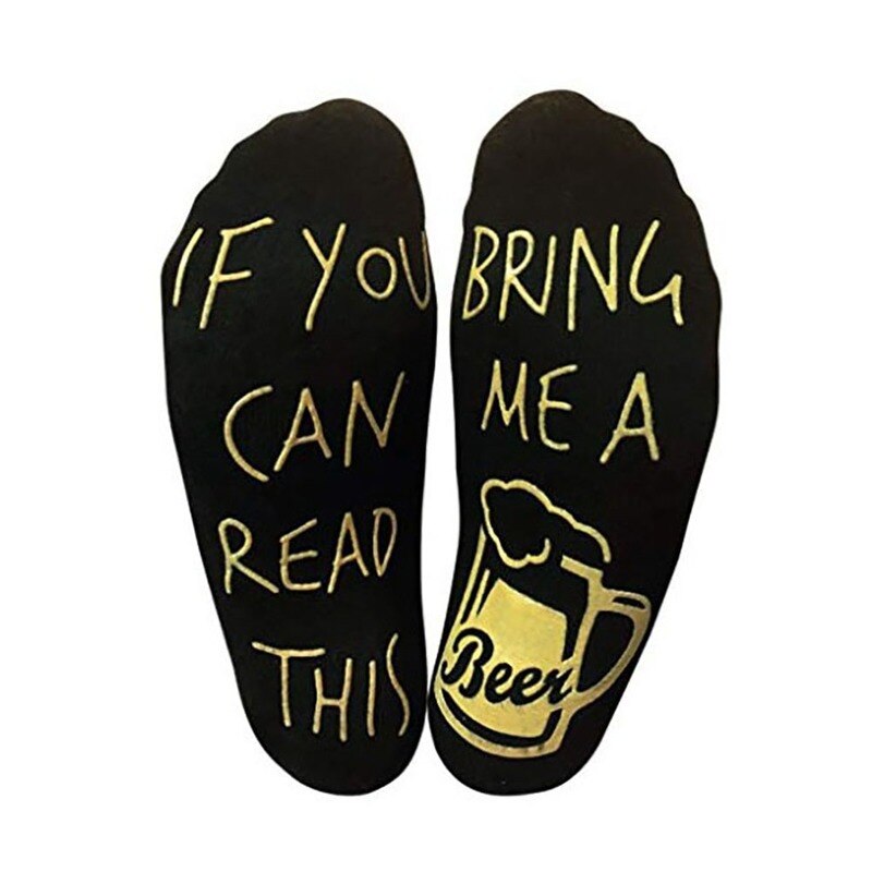 If You Can Read This Bring Me A Beer Anti-slip Letter Stretchy Soft Ankle Socks