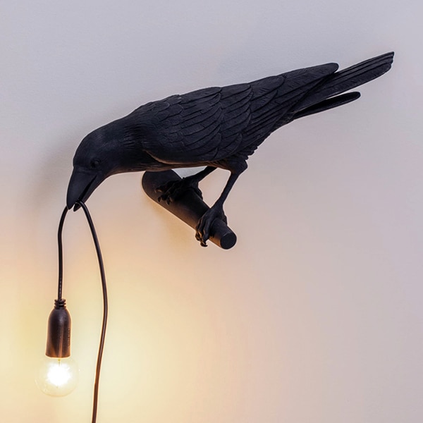 Glück Vogel Tisch Lampe LED Lampe Wohnzimmer Deko schlafzimmer lampen innen beleuchtung Nacht lampe LED-leuchten Wohnkultur Zauberstab Licht leuchten: Mauer Lampe Schwarz-A