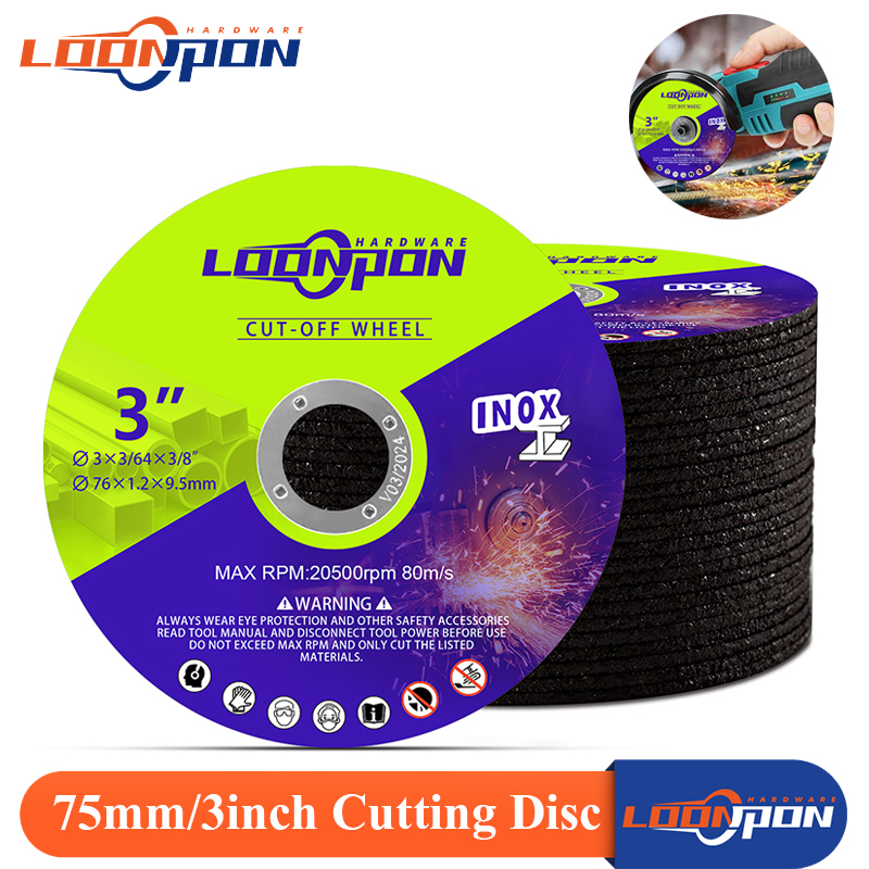 Loonpon 3 Zoll/75 mm Metall-Trennscheibe, Trennscheiben, Kreissägeblatt, Schleifscheiben, Winkelschleifer, Rad für Edelstahl