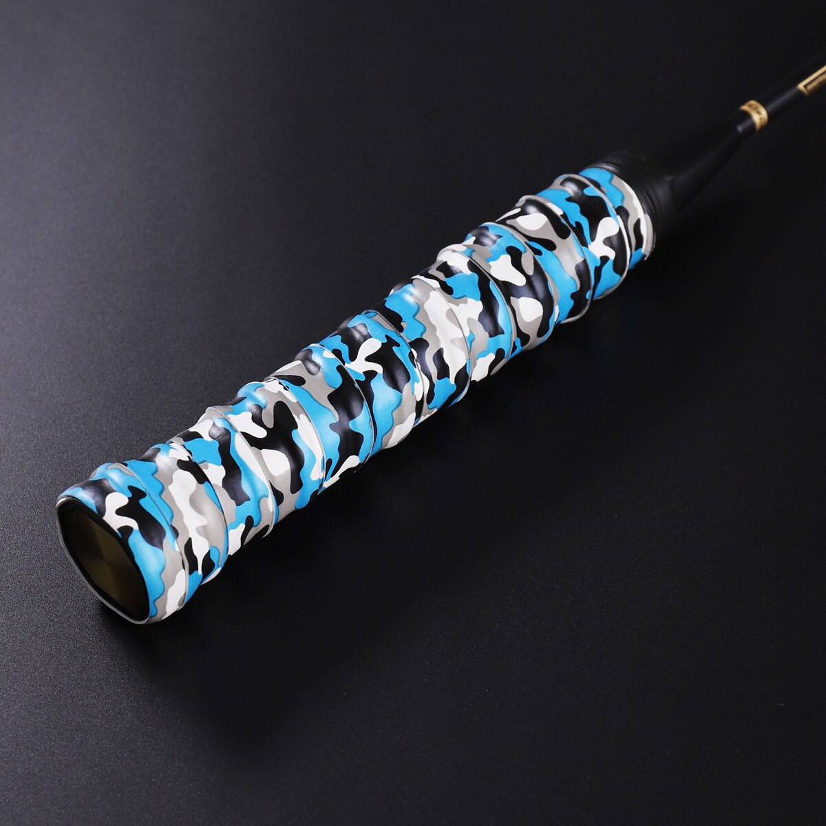 Cinta de agarre de tejido de camuflaje, cinta antideslizante de amortiguación del sudor, raqueta gruesa, cintas de caña de pescar shou bing pi: Camouflage Blue