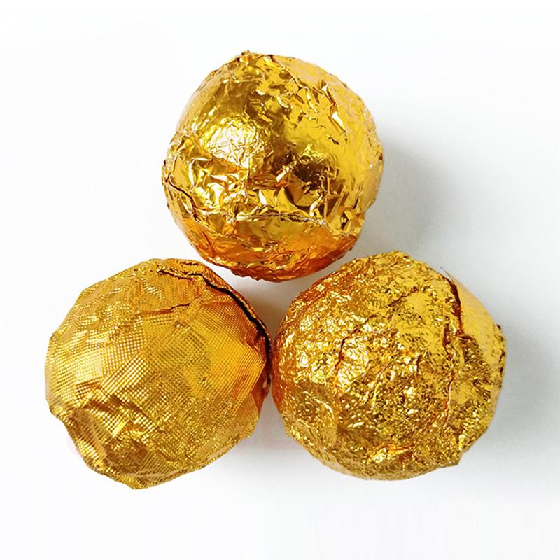 200 stk 8*8cm guld aluminiumsfolie slik chokolade kage indpakning blik papir fest diy metal prægning emballage håndværk papir