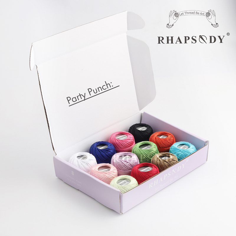Rhapsody Premium Größe 8 Perle Baumwolle Stickerei Gewinde 12 Bals Für Kreuz Stich DIY Häkeln Versengt Mercerisierter Ägyptischer Baumwolle