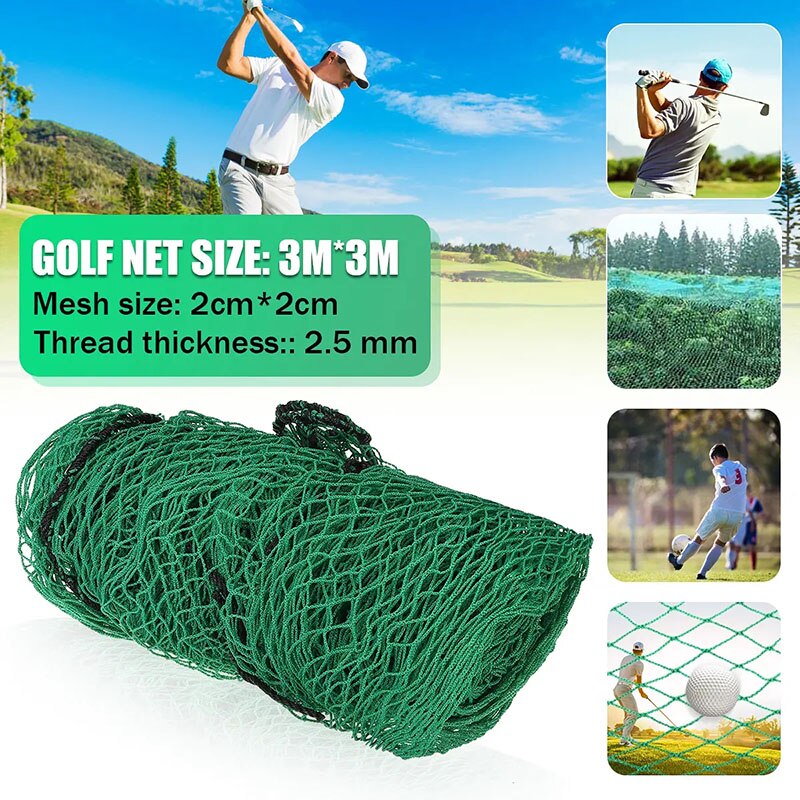 Rete da allenamento per golf 3x3m rete da 4 lati bordo in corda rete a maglie ad impatto pesante