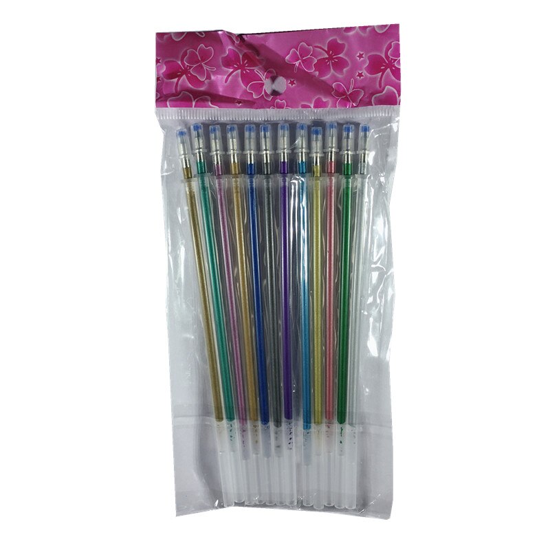 12Pcs/Set Gel Pen Colors Refill Office Highlight Pen Refill Colours Ink School Stationery Writing Tool School Supplies: 3