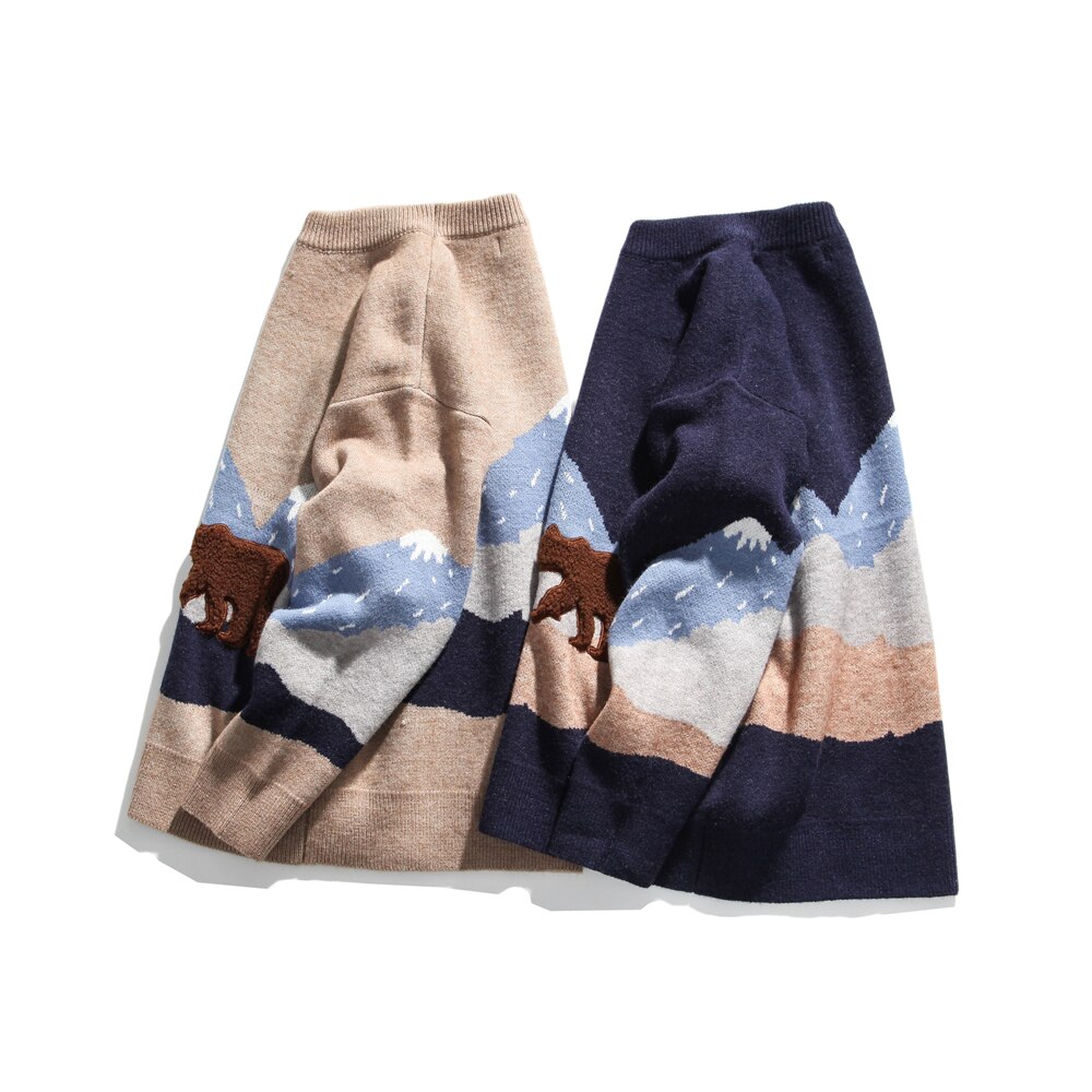 Oscn 7 grappige oversized truien heren winter high streetwear heren pullovers ronde hals vintage truien 0522