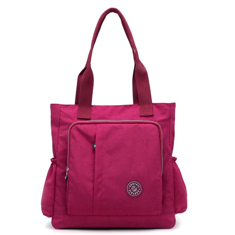 Multi-Functionele Mummie Tas Rusland Stijl Waterdichte Nylon Women's Bag Grote Capaciteit Dames Handtas: Wine Red