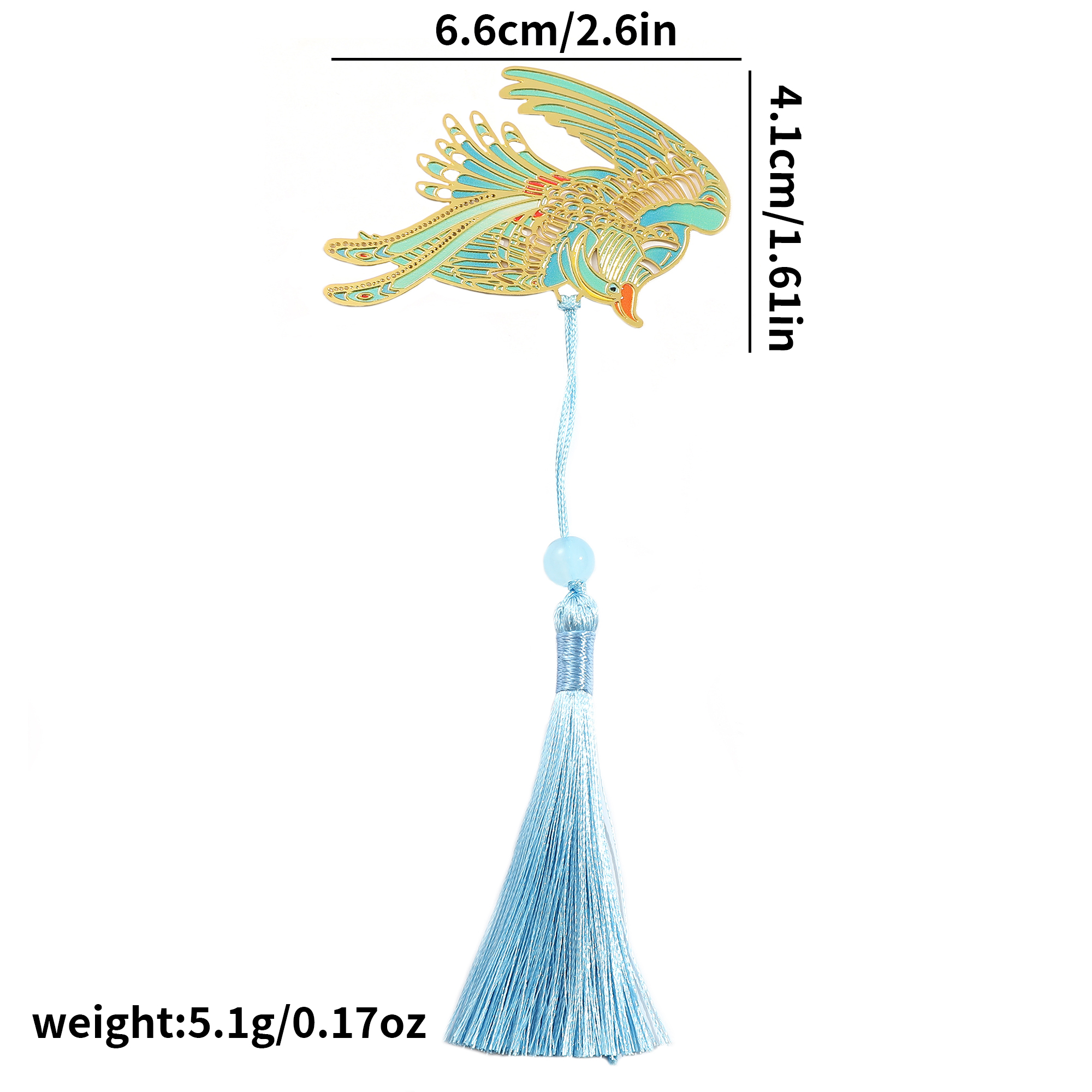 Eenvoudige holle messing boekenlegger, mooie boekenlegger met klavertje vier en libelle, boekenlegger, boekenvriend, leesbenodigdheden: Groente