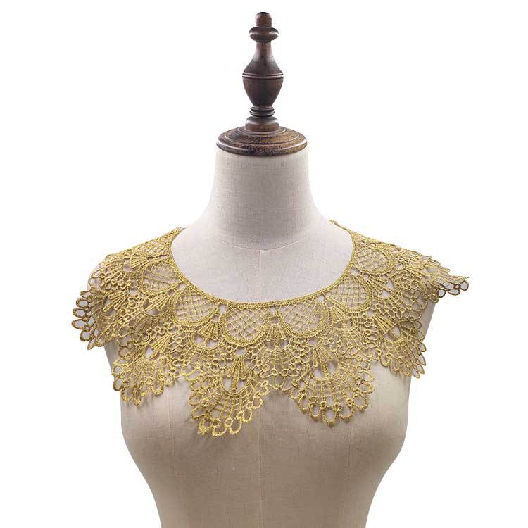 Yulakes Jurk applicatie kant stof/kanten kraag inzetkraag versieren/DIY neklijn hals kraag blouse kostuum decoratie accessoires naaiboord (wit