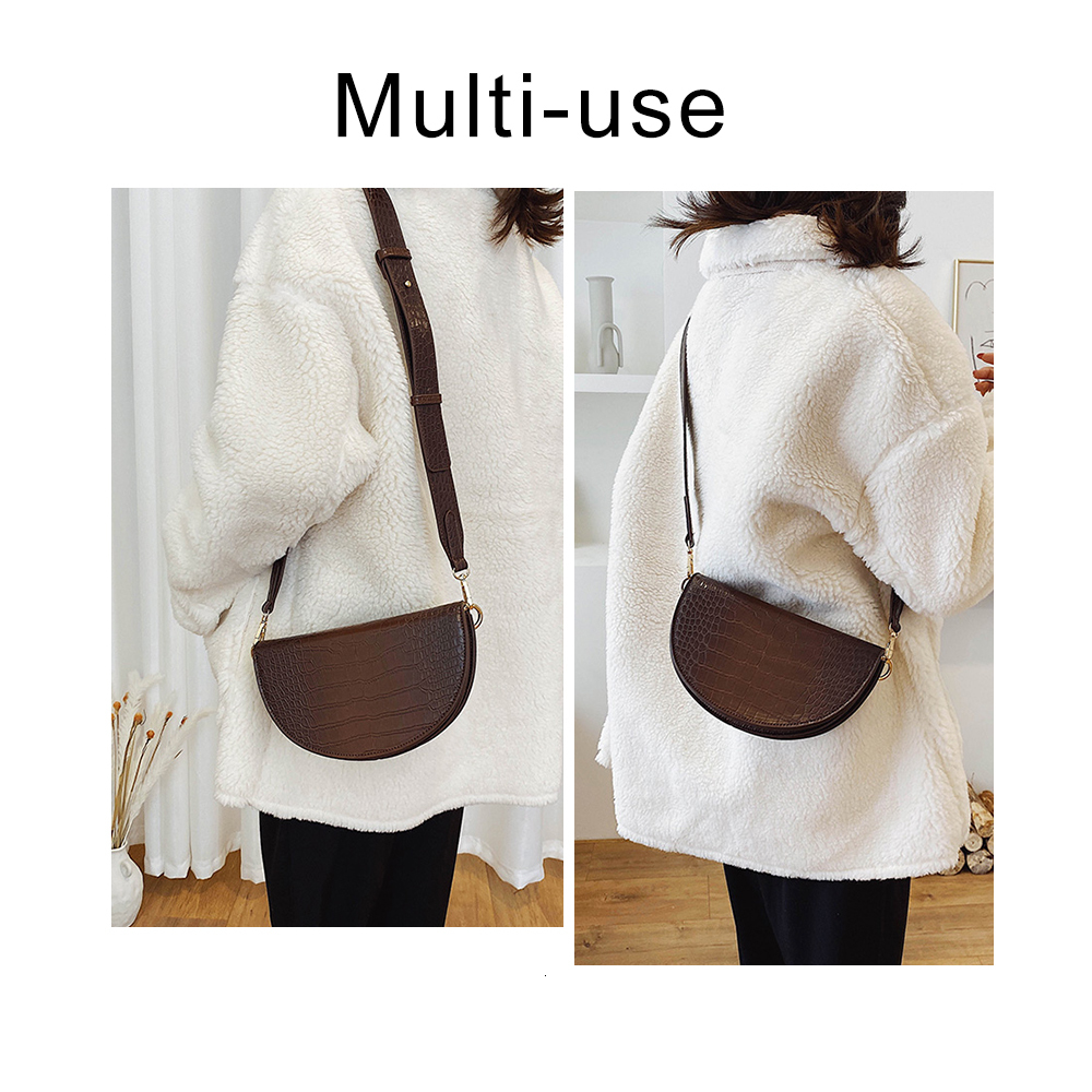Couleur unie Vintage en cuir Pu sacs de selle pour femmes Mini bandoulière sac de messager femme voyage sacs à main et sacs à main