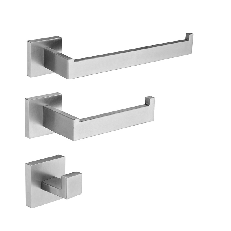 Stainless Steel Bathroom Hardware Kit Brushed Nickel Towel Rack Toilet Paper Holder Towel Bar Hook Bathroom Accessories: MULTI