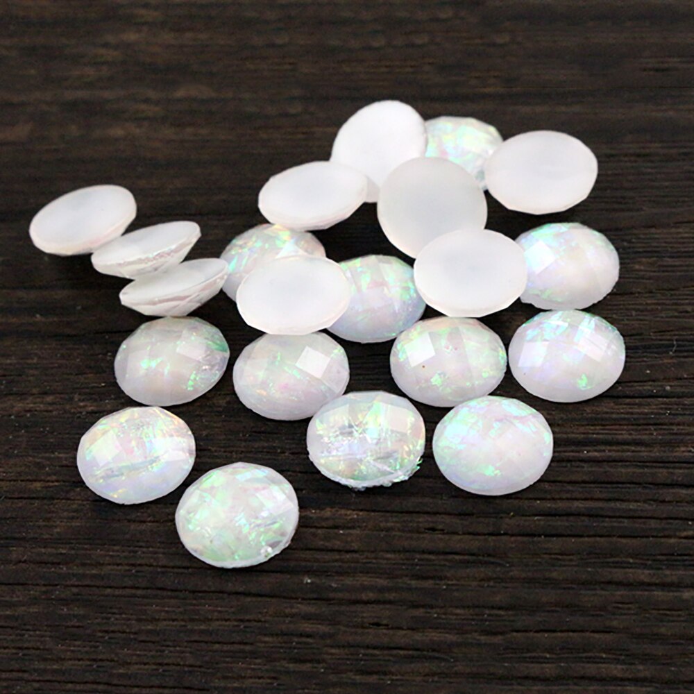 40pcs 12mm Mix Colors Tangent plane Built-in metal foil Flat back Resin Cabochons Cameo: Z5-16