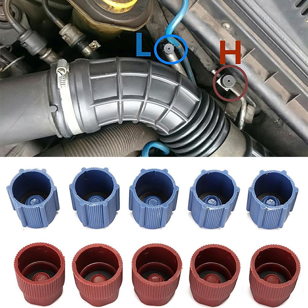 10Pcs Auto A/C Systeem Auto Airco Koelmiddel Stofkap Ventiel Caps Zijpoort Caps Auto valve Dust Bescherming Toegang