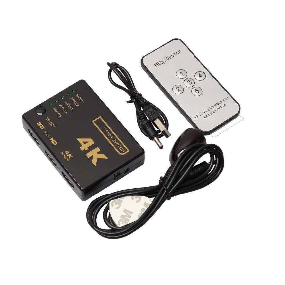 HDMI-compatible Switcher 4K HD1080P 3 5 Port HD Switch Selector Splitter With Hub IR Remote Controller For HDTV DVD TV BOX Z2