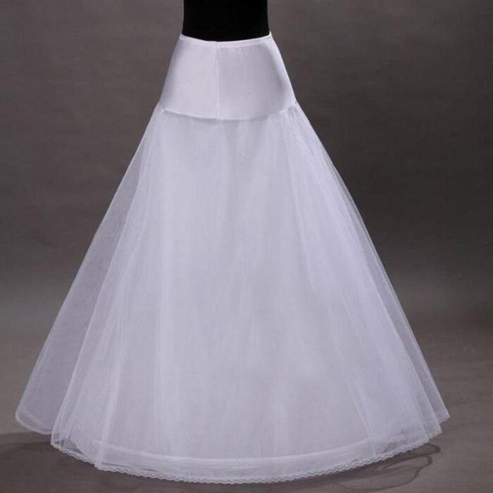 Petticoat Een Lijn 1-Hoop 2-Layer Cerceau Petticoat Onderrok Bridal Hoepelrokken Voor Trouwjurk In voorraad: WHITE
