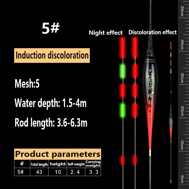 Smart Fishing Led Light Float Luminous Glowing color float Including battery Remind High Sensitivity Alarm Fish Bite angeln: 5
