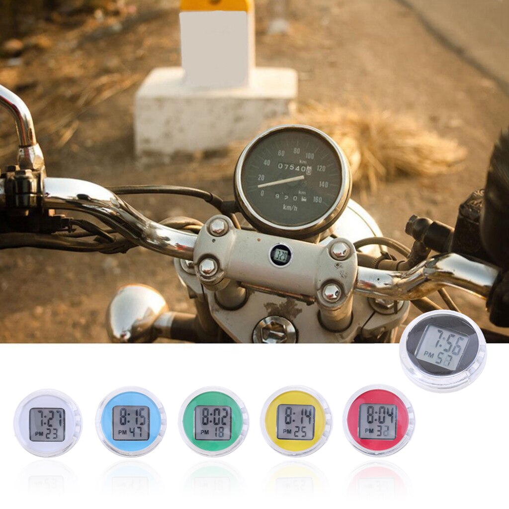 Univeral Plastic Hour Minutes Seconds Meter Guage Motorcycle Bike Waterproof Digital Clock 1.1inch