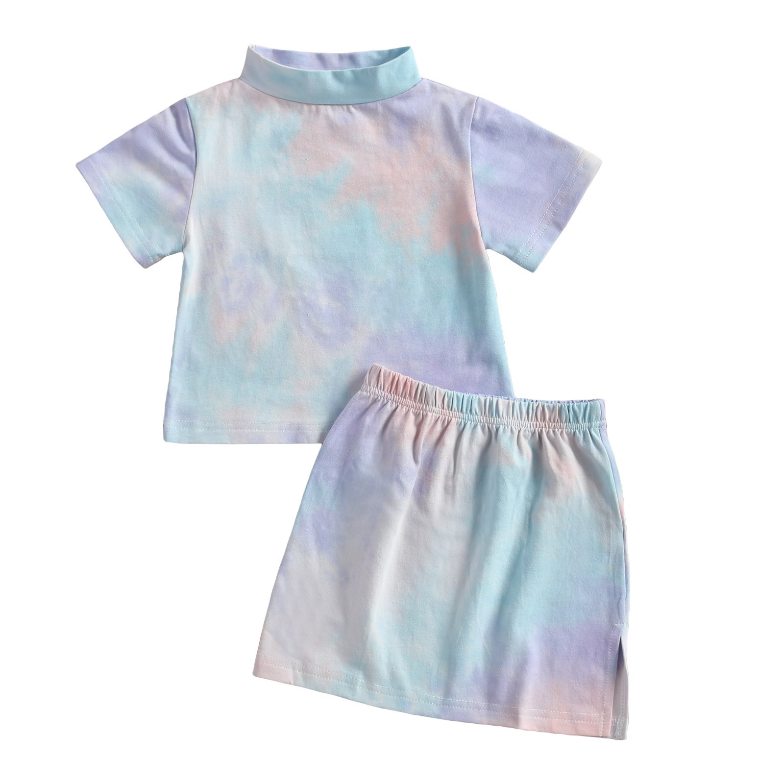 Toddler Girls Cotton Colour Block Smocked Top and Skirt 2-Piece Outfit Set main image 0