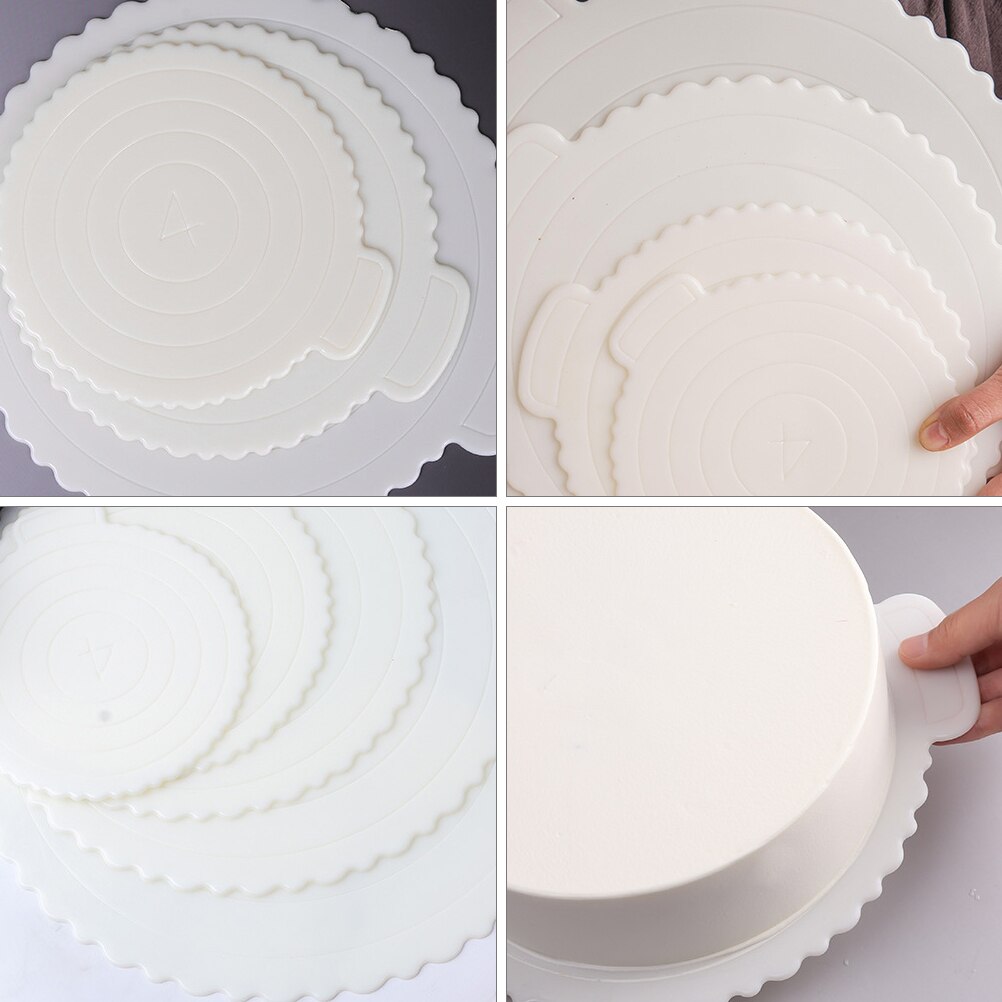 5Pcs Convenient Round Cake Serving Tray Reusable Round Cake Base Plate Non-Stick Cake Tray for Daily Use Home Kitchen Party