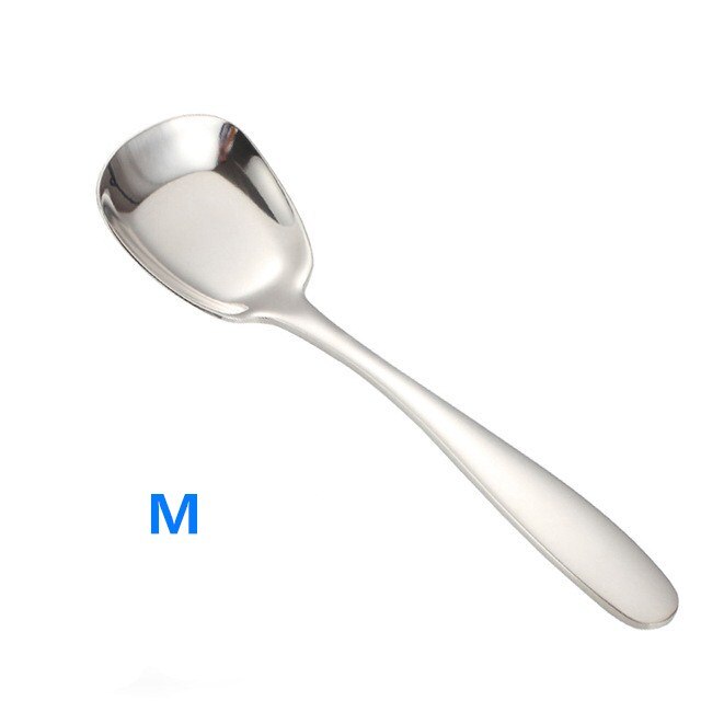 Cuillère à soupe carrée en titane | Boule carrée créative palais en acier inoxydable, cuillère chinoise de table, cuillère plate, mini cuillère à thé, petite cuillère à soupe en or: Silver-M
