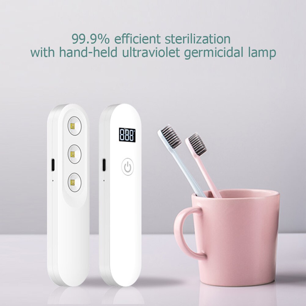 LED Handheld UV Sterilizer Disinfection Lamp LED Display UV Sterilizer Rechargeable Portable Timing Ultraviolet Germicidal Light