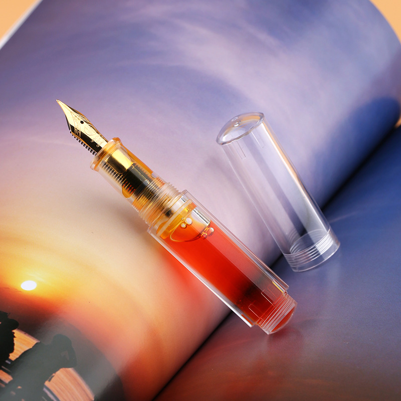 MAJOHN Ostatni Rzemieślnik Maruka Drugiej Generacji Przezroczysty Piórnik Gwieździste Niebo Macaron Maillard Brązowy mini Piórnik Kieszonkowy Artykuły Papiernicze: BIAŁY