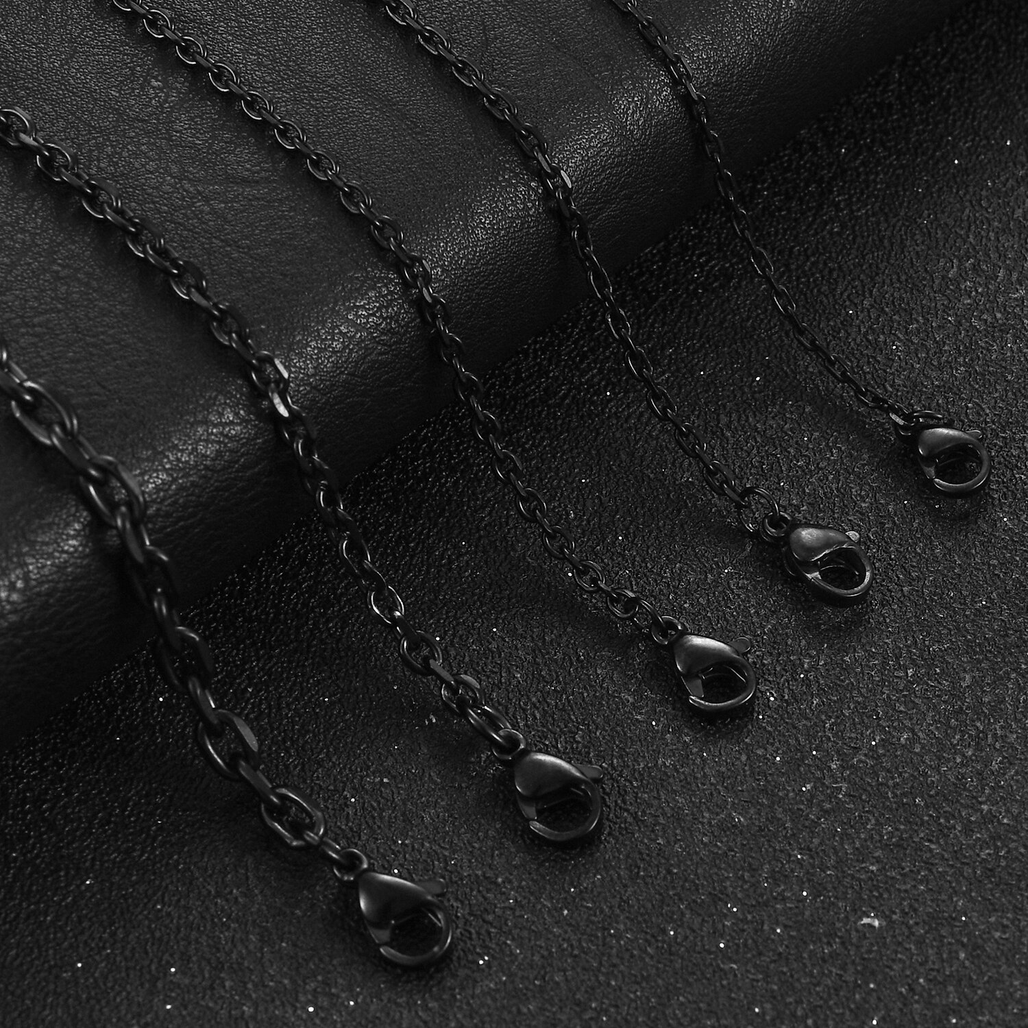 Colar rolo de corrente o de corte de aço inoxidável para homens mulheres cor preta banhado cabo link gargantilha de metal acessórios de joias presente