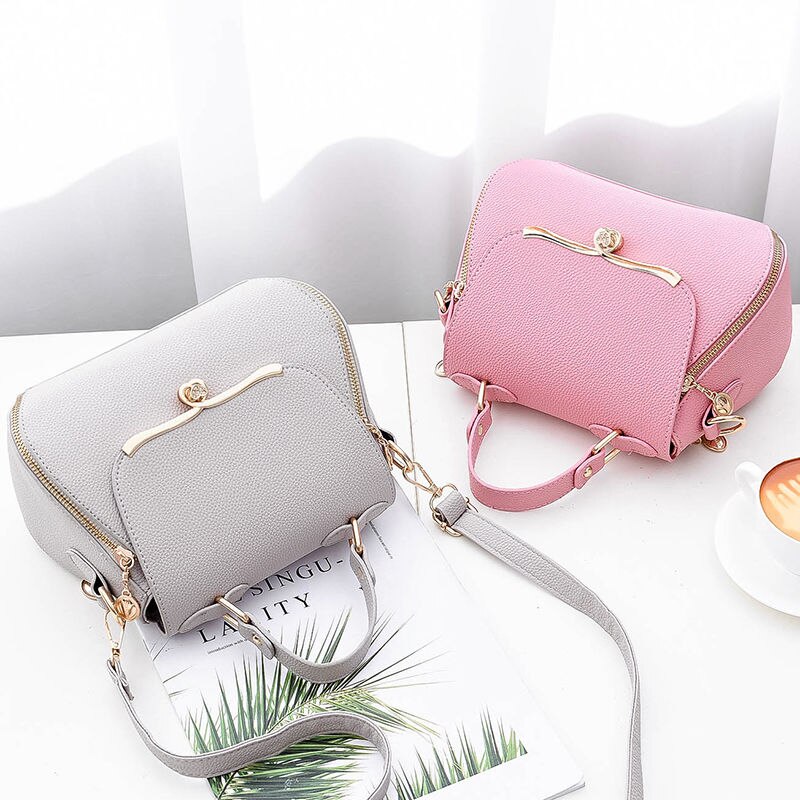 Zoete Dames Handtas Dames Mode Elegante Tas Effen Kleur Bijpassende Kleur Messenger Bags Schoudertas Top