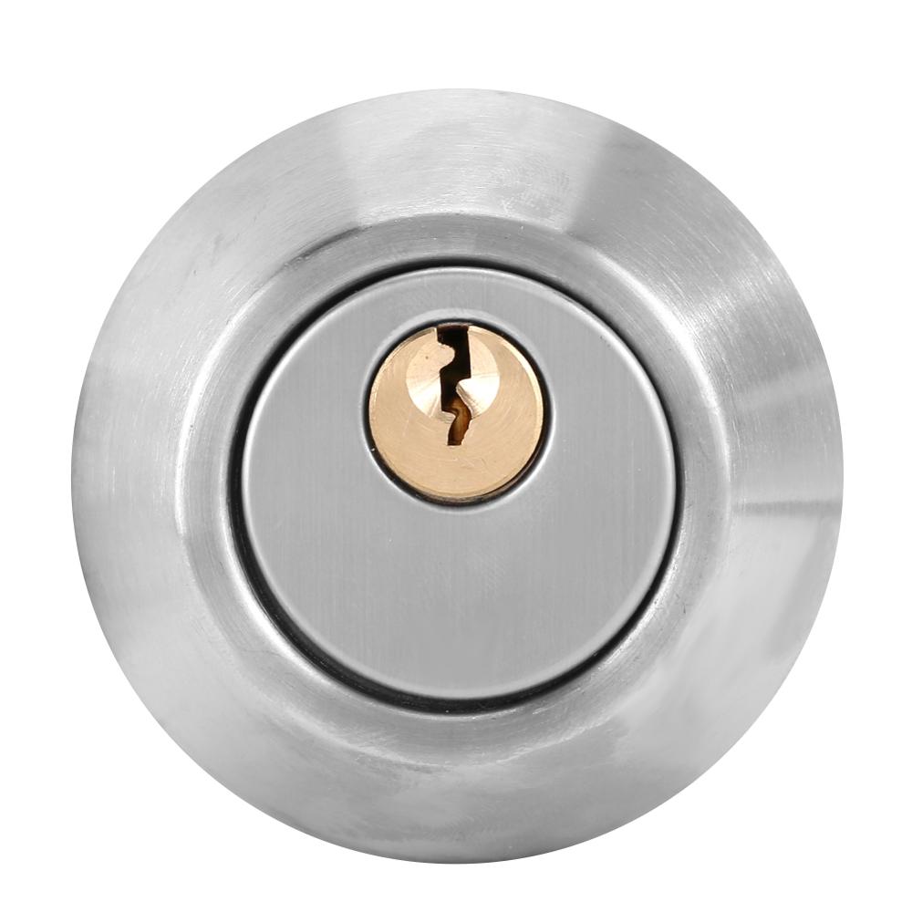 Sølv dørlås rustfrit stål enkeltcylinder sikkerhed tyverisikring soveværelse dørlås med nøgler