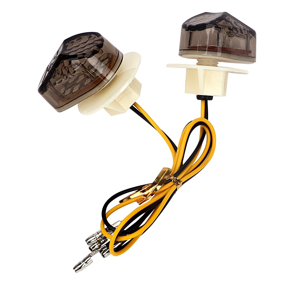 Motorrad Blinker 12V 9 LED Blinker Licht Gelb Beleuchtung Wasser Tropfen Motorrad Indikatoren Blinker EIN Paar Piranha Lichter: Bernstein Beleuchtung