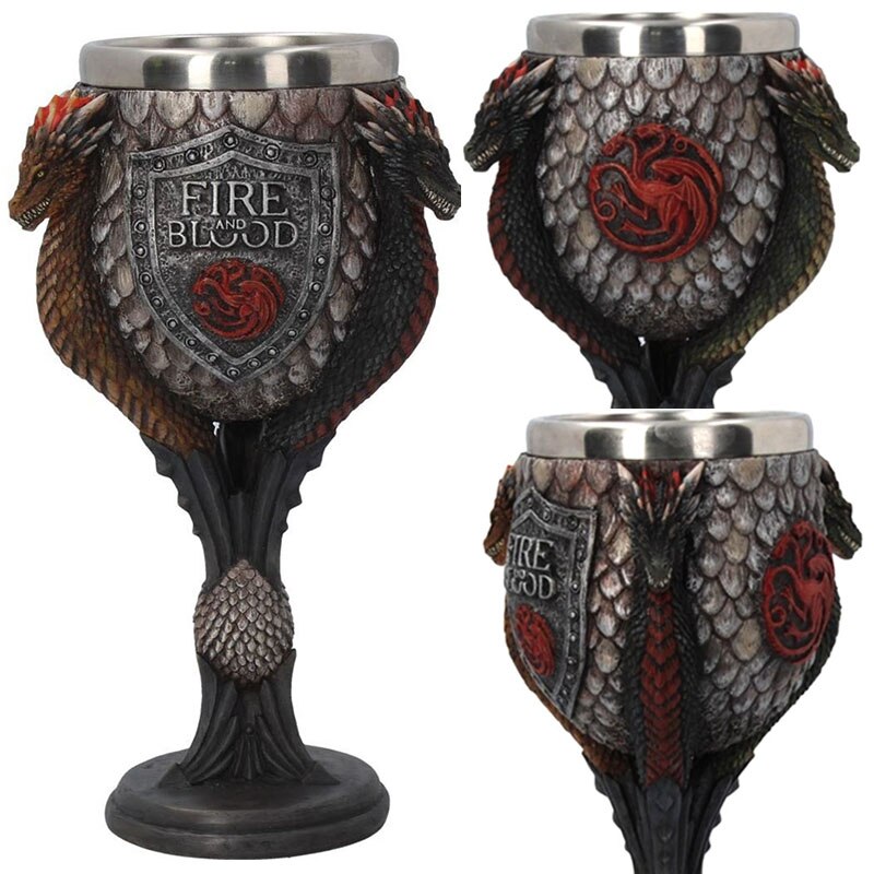 Bier Mokken Koffie Cups 3D Gothic Beker Ijzeren Troon Tankard Roestvrij Staal Hars Wijnglas Mok Jaar Kerst Fans