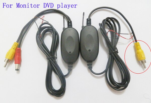2.4 Ghz senza fili RCA video AV Trasmettitore Ricevitore per la vista Posteriore di parcheggio tenere sotto controllo Della Macchina Fotografica DVD auto Lettore MP5 per Portatile GPS: nero