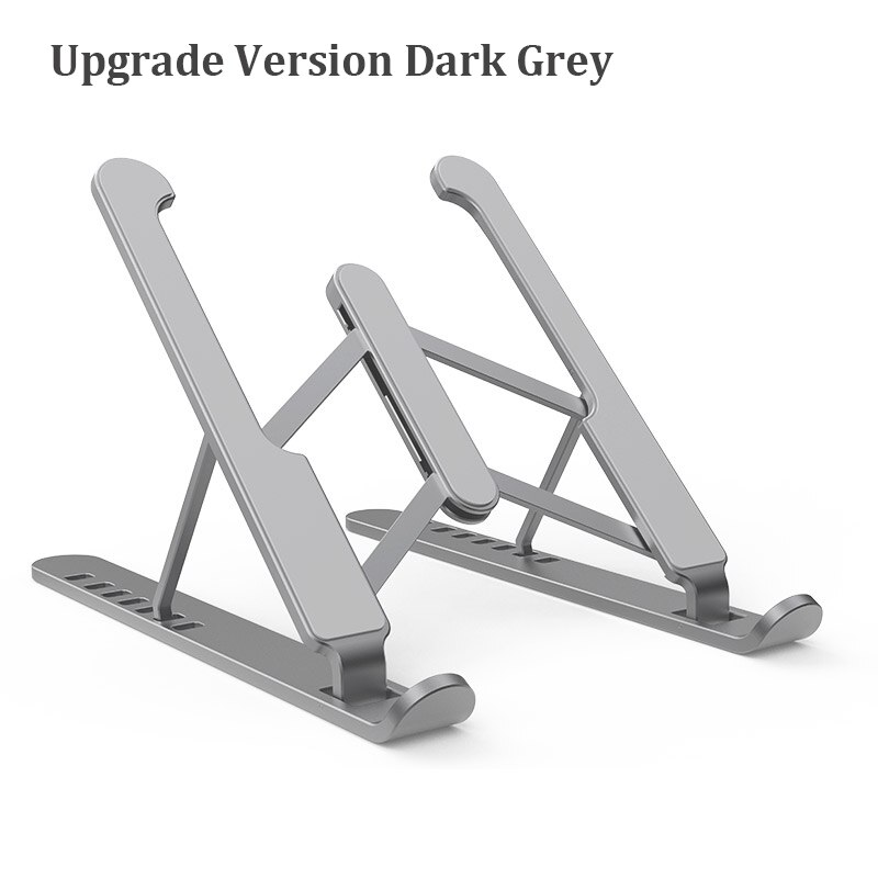 Tragbarer laptopständer aus aluminiumlegierung, faltbarer notebookständerhalter für macbook pro air, lapdesk-computer-kühlhalterung: Upgrade grau