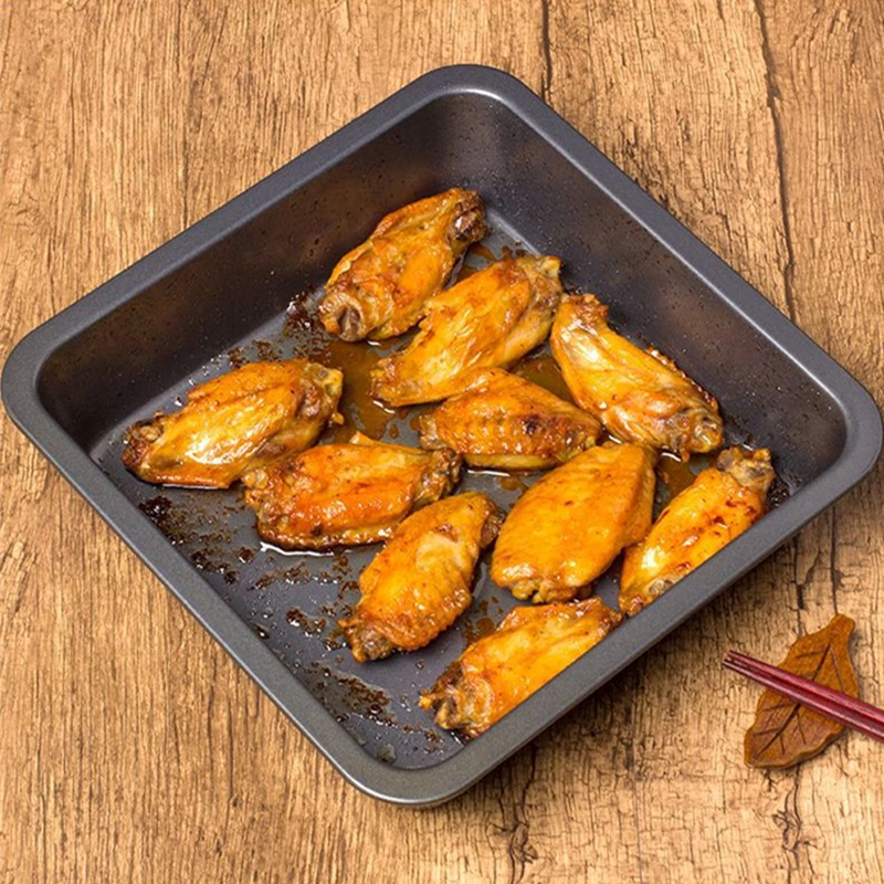 Bandeja para asar antiadherente de acero al carbono, bandeja para hornear Rectangular, pan tostado, pastel, utensilios para hornear, pastelería DIY, plato, utensilios de cocina