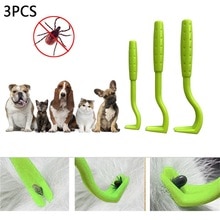 3PCS/Set Plastic For Tick Removal Tool Hook Flea Remover Pet Cat Dog Accessories Tick Remover Pet Cleaning Tools: Green