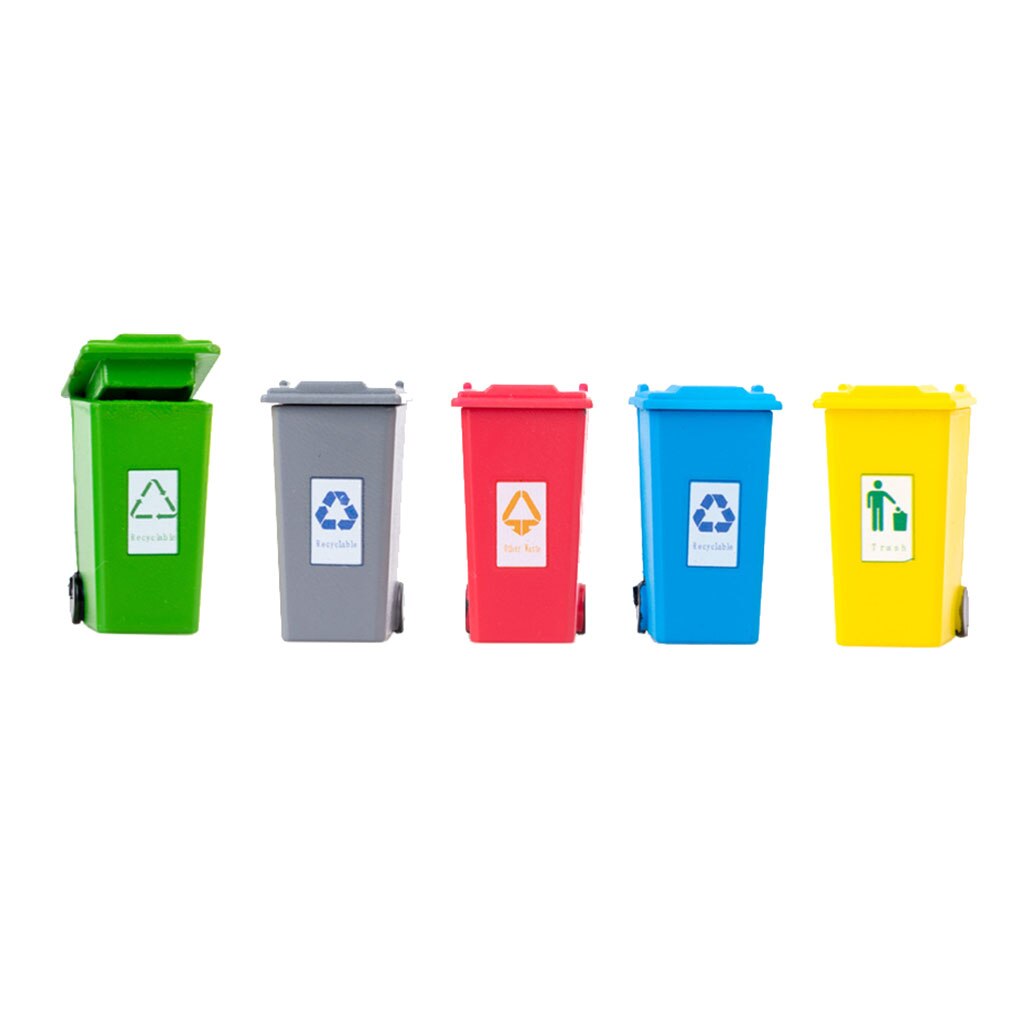 5 Kleur Plastic Mini Prullenbak Vuilnisbakken Kids Vuilnis Classificatie Curbside Truck Prullenbak Speelgoed Potlood Cup