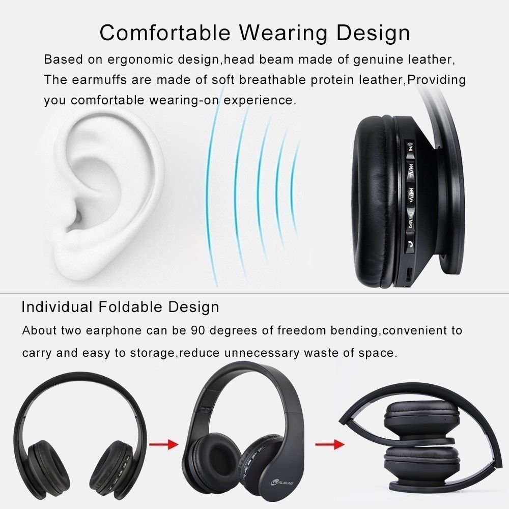 Best Selling Andoer Wireless Headphones Digital Stereo Bluetooth 4.1 EDR Headset Card MP3 player Earphone FM Radio Music for all