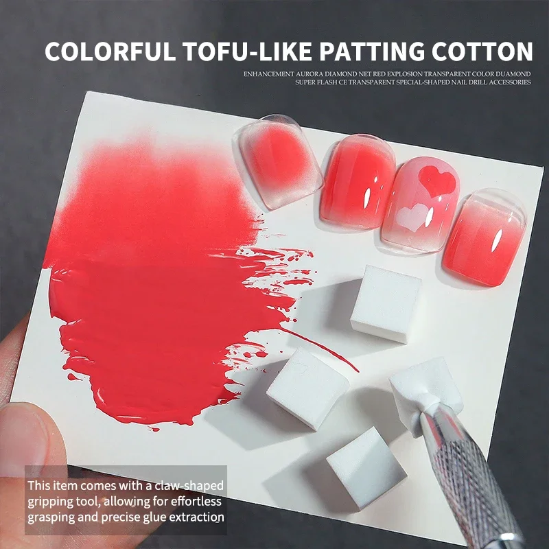Ensemble d'éponges carrées pour Nail Art, 50 pièces, pinceaux dégradés, de vernis Gel, stylo à saisir, fournitures de manucure 229w