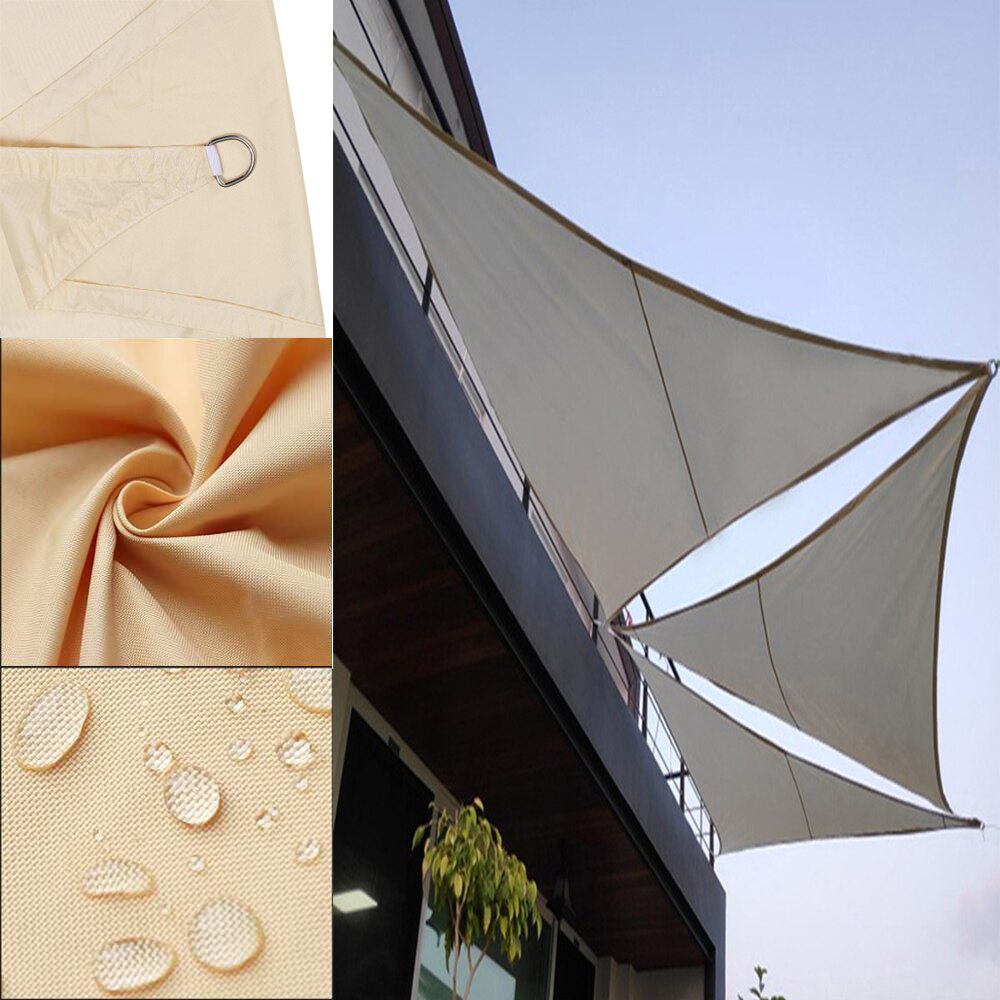 Imperméable Anti-UV soleil ombre voile canopée voiles auvents abri Durable Triangle Rectangle carré pour jardin de cour avec des cordes