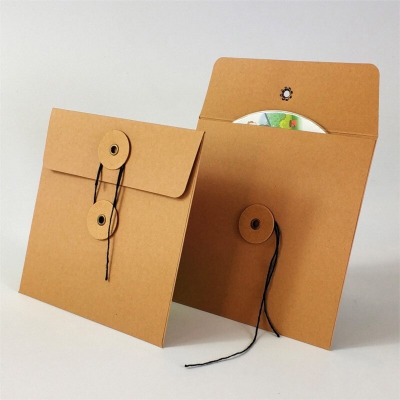 Wedding Cards 50pcs 13x13cm Disc Cd Sleeve Cover Packaging Envelopes Pack Boxes 250gsm Kraft Dvd Paper Bag