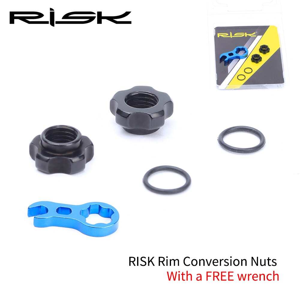 RISK Rim Converter Bicycle Presta/Schrader Valve Adapter Washer Bike Wheel AV-FV Tube Adapter Schrader Valve To Presta Valve: Default Title