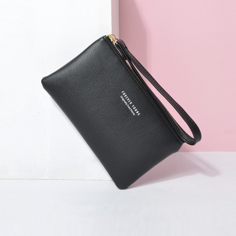 Dames Pu Lederen Portemonnee Dames Mini Hand Pouch Card Key Clip Coin Bag Rits Clutch Kleine Handtas Tas