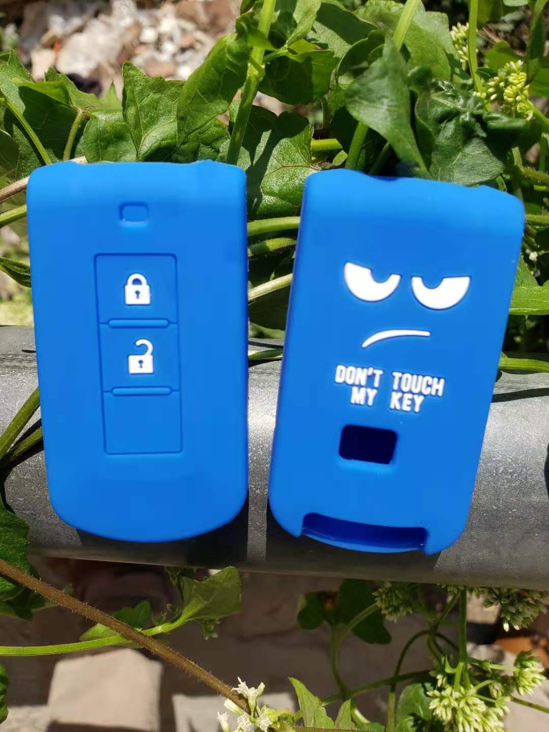 Keyless Go Remote Fob Case Voor Mitsubishi Asx Outlander Lancer Siliconen Tas Houder: Blauw