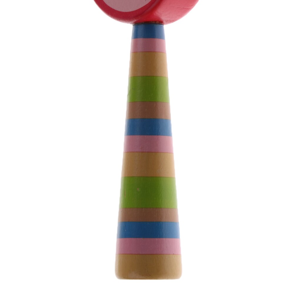 Bambino Suono di Gioco di Legno Sveglio Mano Jingle Bell Sonaglio Tamburo Bambini Strumento Musicale Giocattolo Inerente Allo Sviluppo di-Rosso