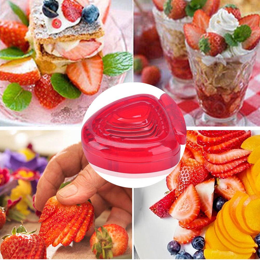 Aardbei Slicer Fruit Prachtige Mooie Verschijning Aardbei Cut Rvs Slicer Keuken Gadget Praktische